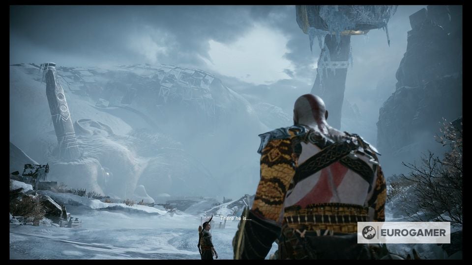 God of War Thamur's Corpse puzzle solutions, Frozen Lake, Head of